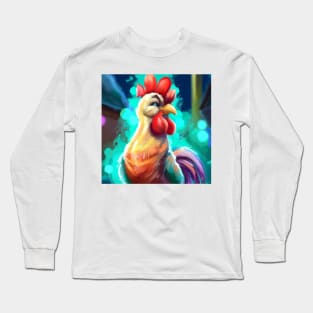 Cute Rooster Drawing Long Sleeve T-Shirt
